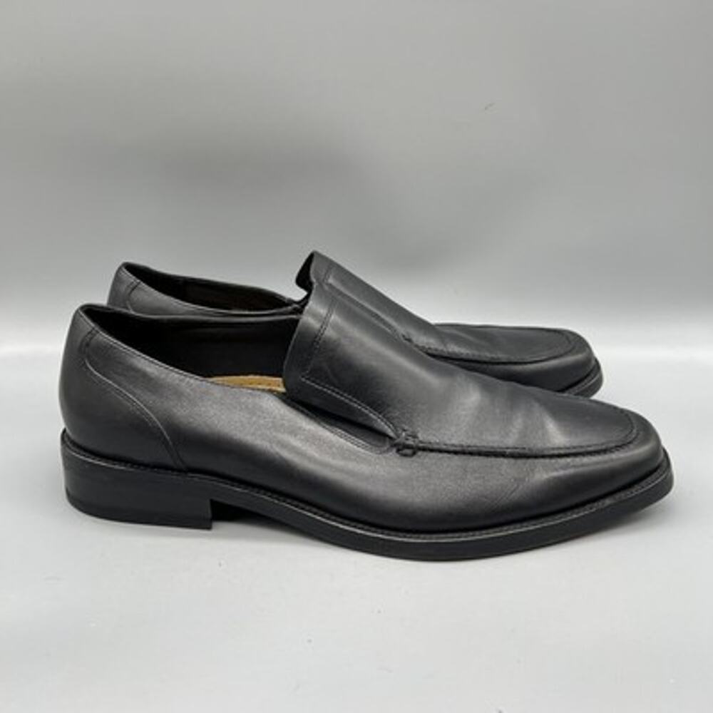 Cole Haan Shoes Mens 11 Black Leather Slip On Loafers Dress Apron Moc Toe Casual